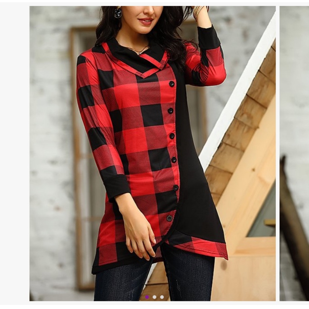 Buffalo plaid tunic size Large